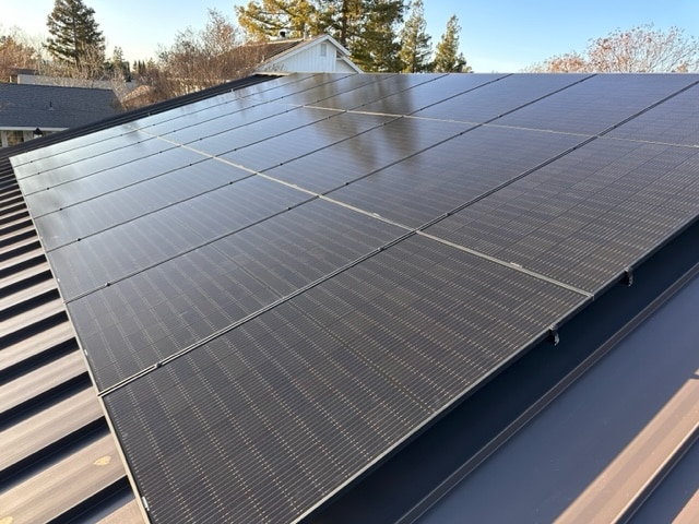 Solar panels on roof