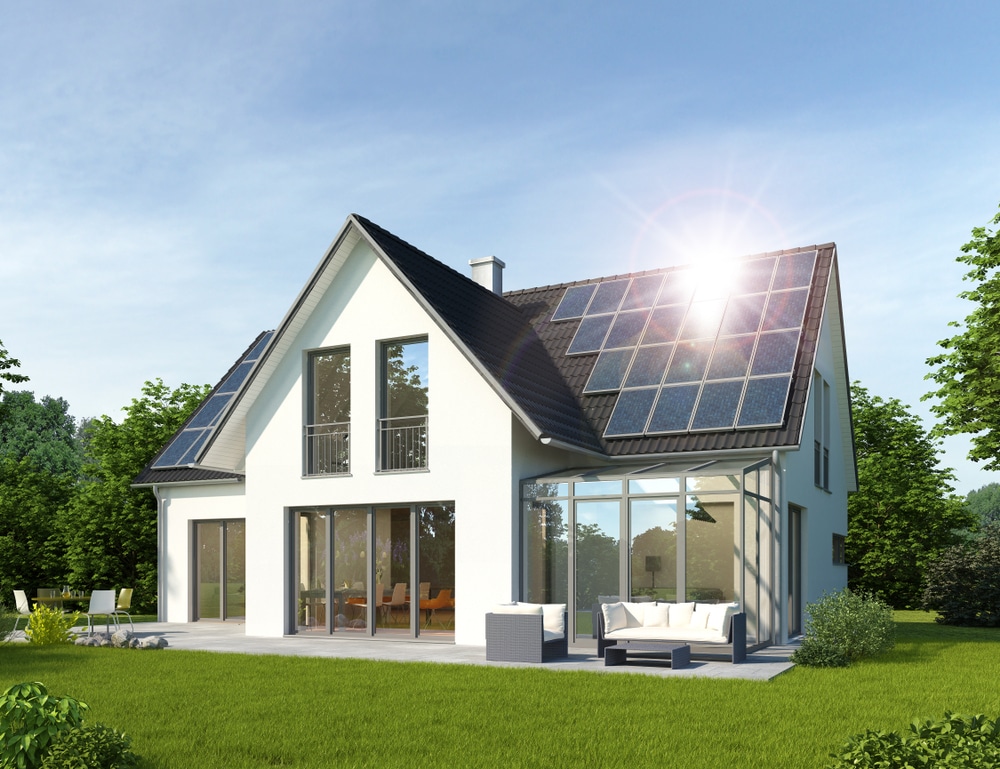 modern home with solar panels